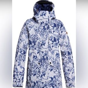 Roxy Gore-Tex 2L Glade Printed Snow Jacket Heather Grey Botanical Flowers